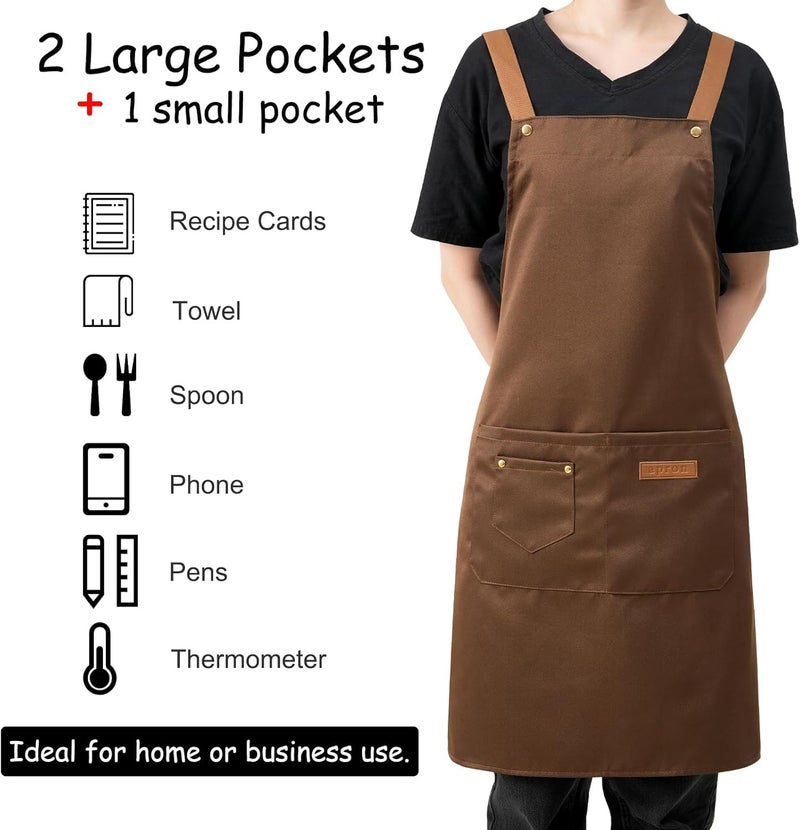 DILLMAN Art Aprons for Men Women Painting Pottery Baking, H Back Straps Waterdrop Kitchen Chef Cooking Apron with Pockets - Image 5